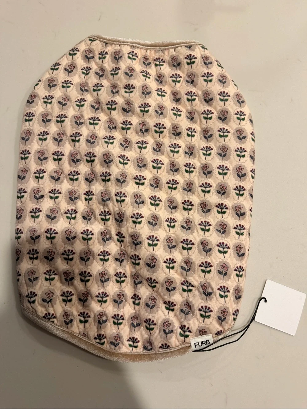 FURB FUR-GET ME NOT FLORAL QUILTED DOG VEST SZ M